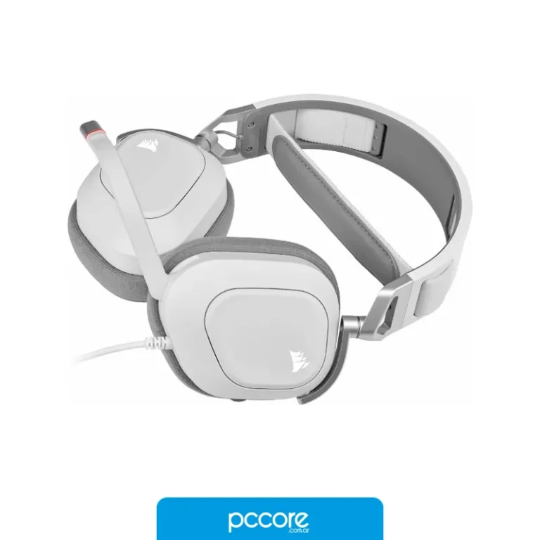 Auricular gaming cableado Corsair HS80 RGB USB, blanco