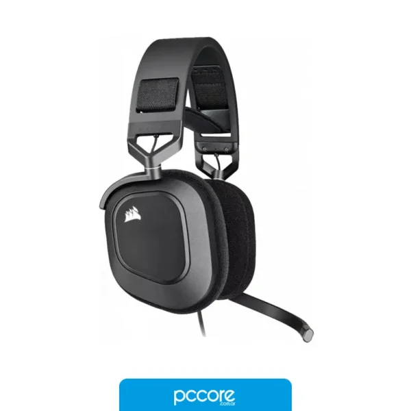 Audio Auricular gaming cableado Corsair HS80 RGB USB, carbón, vista lateral Audio Auricular gaming cableado Corsair HS80 RGB USB, carbón, vista lateral