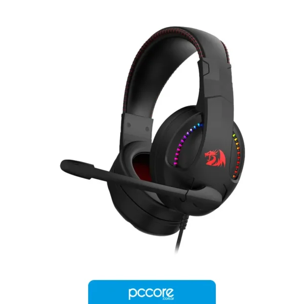 Audio Auricular Redragon H211 RGB Negro, vista posterior