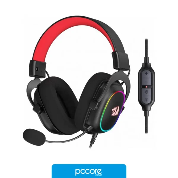 Audio Auricular Redragon Zeus X RGB Negro, vista lateral Audio Auricular Redragon Zeus X RGB Negro, vista lateral