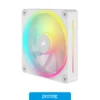 Componentes de PC Kit de ventiladores CORSAIR iCUE LINK LX120 RGB de 120 mm x3 blanco, vista frontal