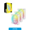 Componentes de PC Kit de ventiladores CORSAIR iCUE LINK LX120 RGB de 120 mm x3 blanco, vista lateral