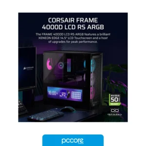 Gabinetes Gabinete CORSAIR FRAME 4000D LCD RS Performance Mid-Tower Negro, vista frontal