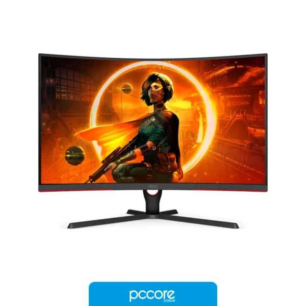 Monitores Monitor AOC C32G3E 31,5" VA FHD 165Hz 4ms Curved Gaming Ficha USA, vista frontal Monitores Monitor AOC C32G3E 31,5" VA FHD 165Hz 4ms Curved Gaming Ficha USA, vista frontal