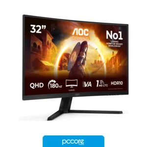 Tecnología, notebooks y computadoras en Córdoba | pccore Monitores Monitor AOC CQ32G4VE 31,5" VA QHD 180Hz 1ms Curved Gaming Ficha USA, con su embalaje