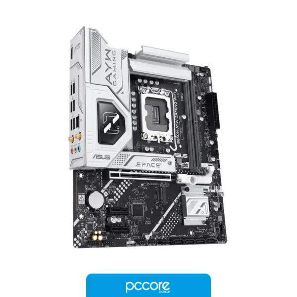 Motherboards Motherboard ASUS B860M AYW GAMING WIFI AM5 DDR5, vista lateral Motherboards Motherboard ASUS B860M AYW GAMING WIFI AM5 DDR5, vista lateral