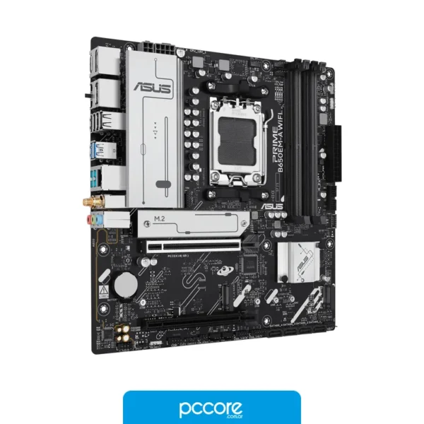 Motherboards Motherboard ASUS PRIME B650EM-A WIFI AM5 DDR5, vista lateral Motherboards Motherboard ASUS PRIME B650EM-A WIFI AM5 DDR5, vista lateral