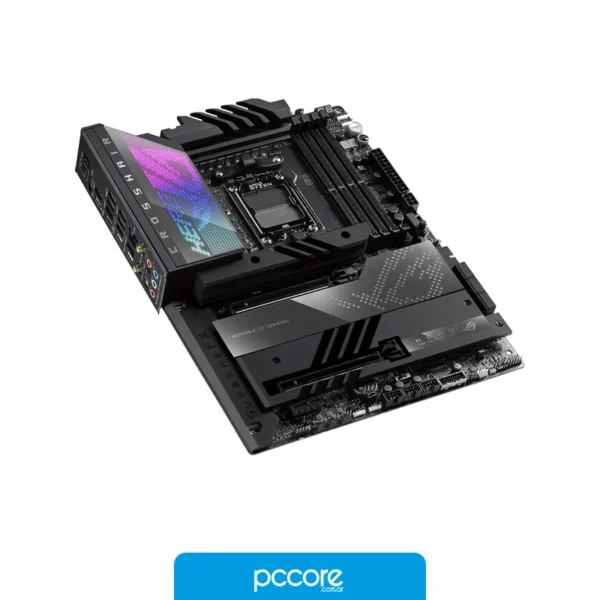 Motherboards Motherboard ASUS ROG CROSSHAIR X670E HERO AM5 DDR5, vista lateral Motherboards Motherboard ASUS ROG CROSSHAIR X670E HERO AM5 DDR5, vista lateral