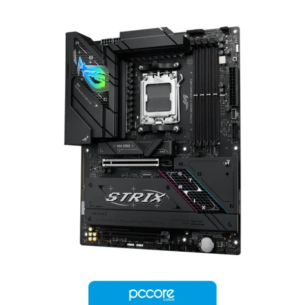 Motherboards Motherboard ASUS ROG STRIX B850-F GAMING WIFI AM5 DDR5, vista lateral Motherboards Motherboard ASUS ROG STRIX B850-F GAMING WIFI AM5 DDR5, vista lateral
