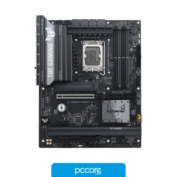 Motherboards Motherboard ASUS TUF GAMING B860-PLUS WIFI LGA185, vista lateral Motherboards Motherboard ASUS TUF GAMING B860-PLUS WIFI LGA185, vista lateral