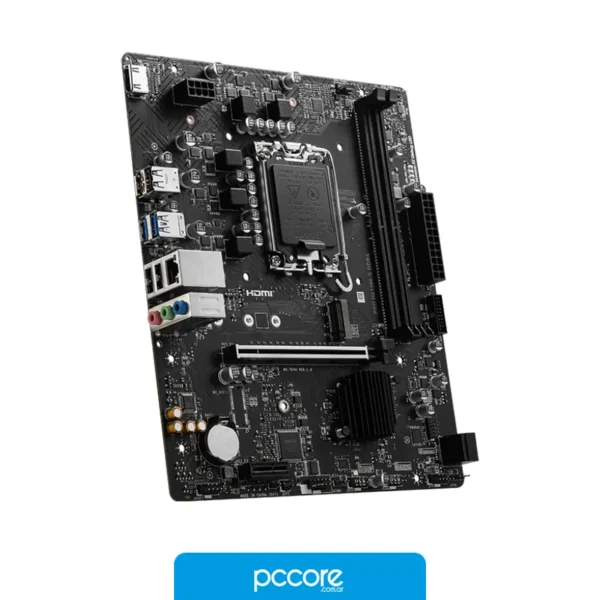 Motherboards Motherboard MSI PRO H610M-S LGA1700 DDR4, vista lateral Motherboards Motherboard MSI PRO H610M-S LGA1700 DDR4, vista lateral