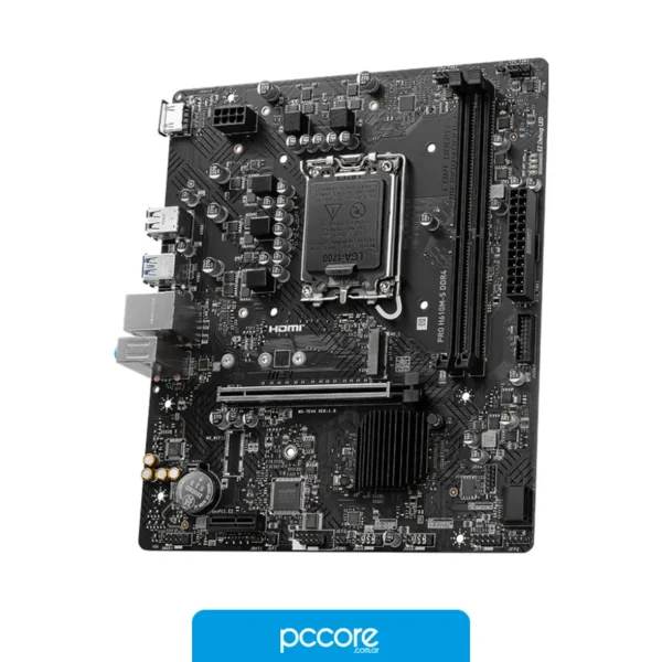 Motherboards Motherboard MSI PRO H610M-S LGA1700 DDR4, vista posterior Motherboards Motherboard MSI PRO H610M-S LGA1700 DDR4, vista posterior