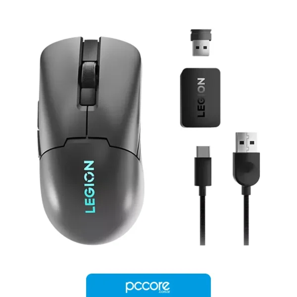 Mouse Lenovo Mouse Gaming Legion M600S Wireless Qi, vista frontal Mouse Lenovo Mouse Gaming Legion M600S Wireless Qi, vista frontal