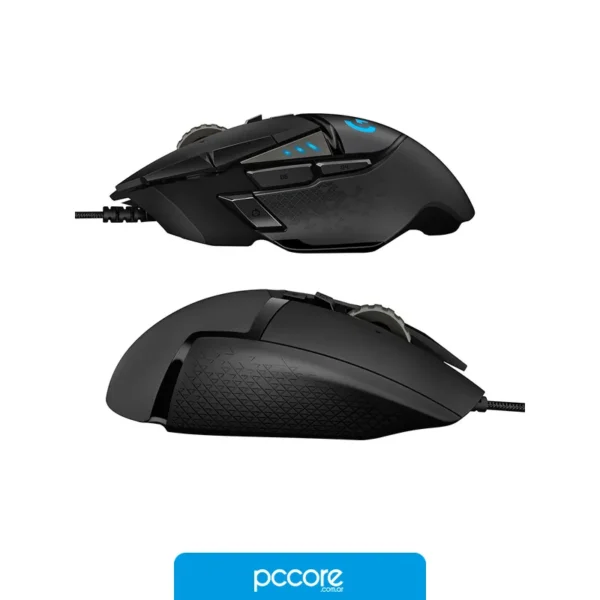 Mouse c/Cable LOGITECH G502 HERO Negro, vista lateral Mouse c/Cable LOGITECH G502 HERO Negro, vista lateral