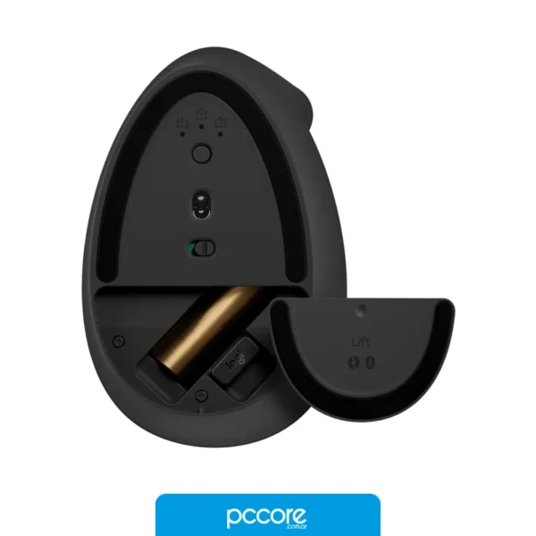 Mouse Inalámbrico LOGITECH Lift Negro, vista frontal Mouse Inalámbrico LOGITECH Lift Negro, vista frontal