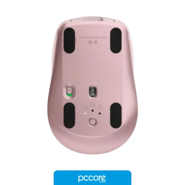 Mouse Inalámbrico Logitech MX Anywhere 3S Rosa, vista lateral