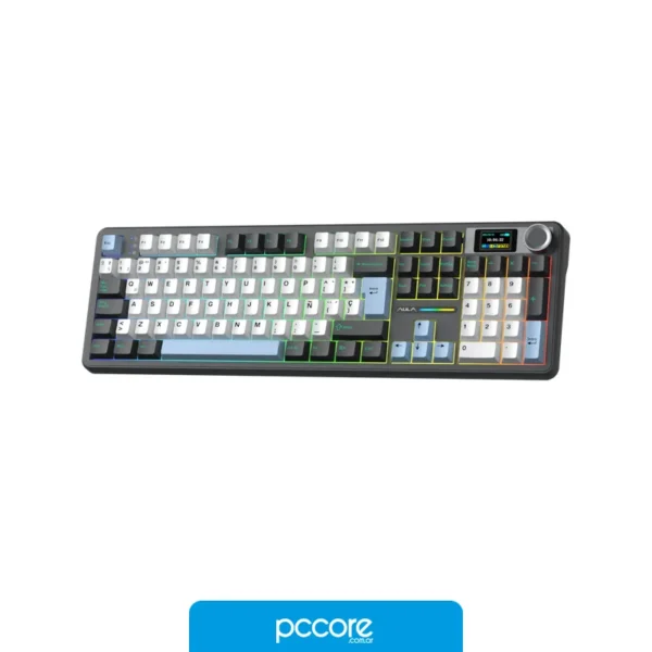 Periféricos Teclado AULA F108 PRO Reaper Switch Mecanico Full RGB Wireless White Blue Black Español White Black, vista f