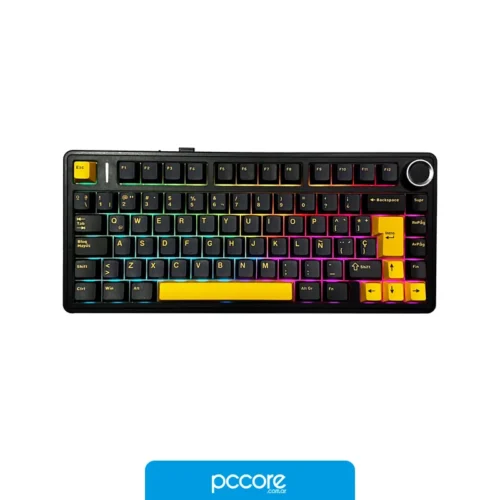 Teclado AULA F75 Pink Switch Mecanico Rainbow RGB Usb Black Orange Blue Ingles