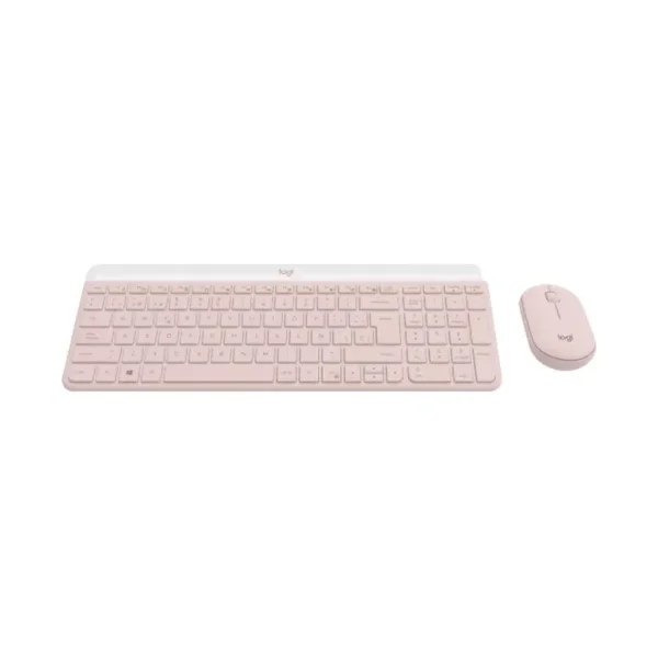 Teclados Combo Teclado y Mouse Logitech Inalámbro MK470 Rosa, vista posterior