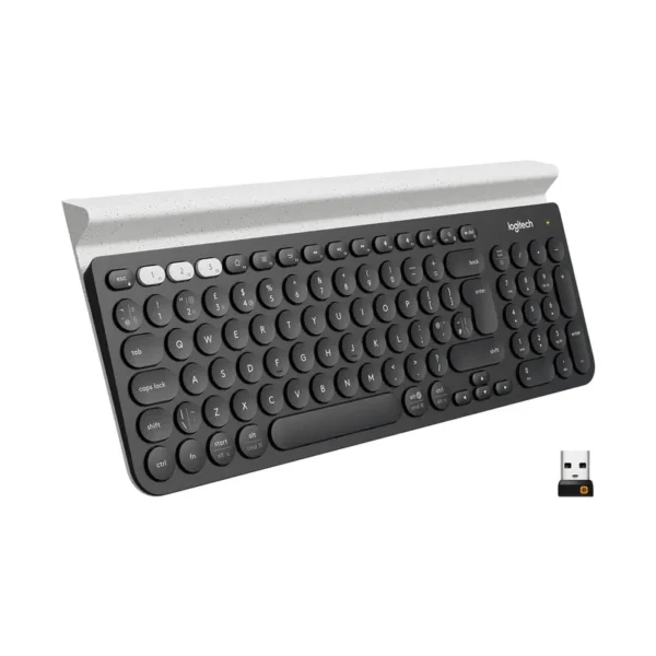 Teclados Teclado Inalámbrico LOGITECH K780 Negro, vista posterior