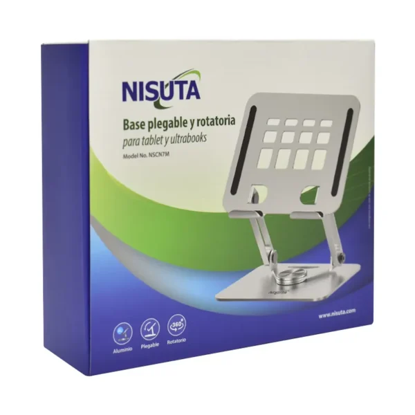 Base Para Notebook Nisuta 8-16 Aluminio Rotacion NS-CN7M, vista frontal Base Para Notebook Nisuta 8-16 Aluminio Rotacion NS-CN7M, vista frontal