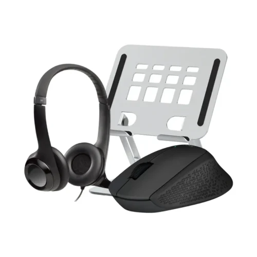 Combo Base para notebook + Mouse + Auriculares Combo Base para notebook + Mouse + Auriculares