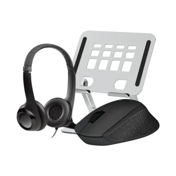 Combo Base para notebook + Mouse + Auriculares Combo Base para notebook + Mouse + Auriculares
