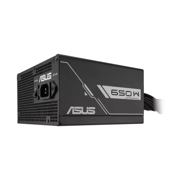 Componentes de PC Fuente 650W Asus Prime 80 Plus Bronze Black, vista frontal Componentes de PC Fuente 650W Asus Prime 80 Plus Bronze Black, vista frontal