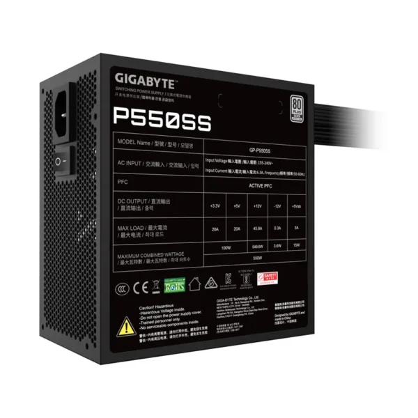 Componentes de PC Fuente 550W Gigabyte 80 Plus Silver P550SS