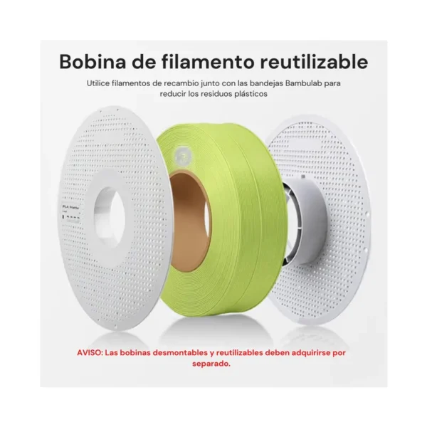Filamento Bambulab PLA Lite-Negro - Con bobina reutilizable, foto 2