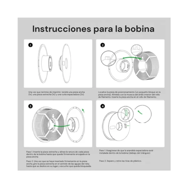 Filamento Bambulab PLA Lite-Negro - Con bobina reutilizable, foto 4