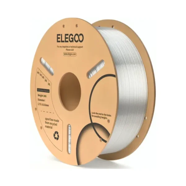 FILAMENTO ELEGOO PLA+ -1.75mm-1KG- Traslúcido FILAMENTO ELEGOO PLA+ -1.75mm-1KG- Traslúcido