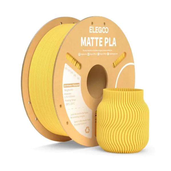 FILAMENTO ELEGOO PLA MATTE-1.75mm-1KG-AMARILLO SOLAR FILAMENTO ELEGOO PLA MATTE-1.75mm-1KG-AMARILLO SOLAR