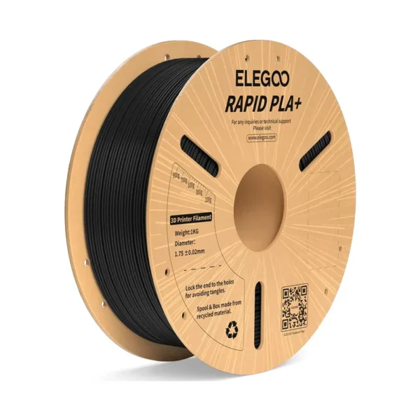 FILAMENTO ELEGOO RAPIDO PLA+  -1.75mm-1KG-NEGRO 600 mm/s