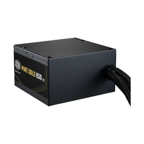 Fuentes Fuente Cooler Master MWE Gold 850W 80 Plus NM FR A/AR cord, vista lateral Fuentes Fuente Cooler Master MWE Gold 850W 80 Plus NM FR A/AR cord, vista lateral