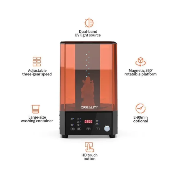 Impresión Máquina de Lavado y Curado UV Creality UW-01 para Resina Impresión 3D, foto 4 Impresión Máquina de Lavado y Curado UV Creality UW-01 para Resina Impresión 3D, foto 4