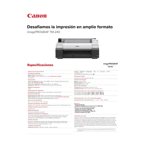 Plotters Plotter Canon imagePROGRAF TM-240 Impresión de Gran Formato, foto 3 Plotters Plotter Canon imagePROGRAF TM-240 Impresión de Gran Formato, foto 3